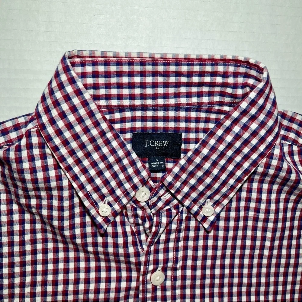 J. Crew Checkered Cotton Shirt Mens Small Button Down Long Sleeve